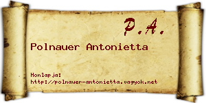 Polnauer Antonietta névjegykártya